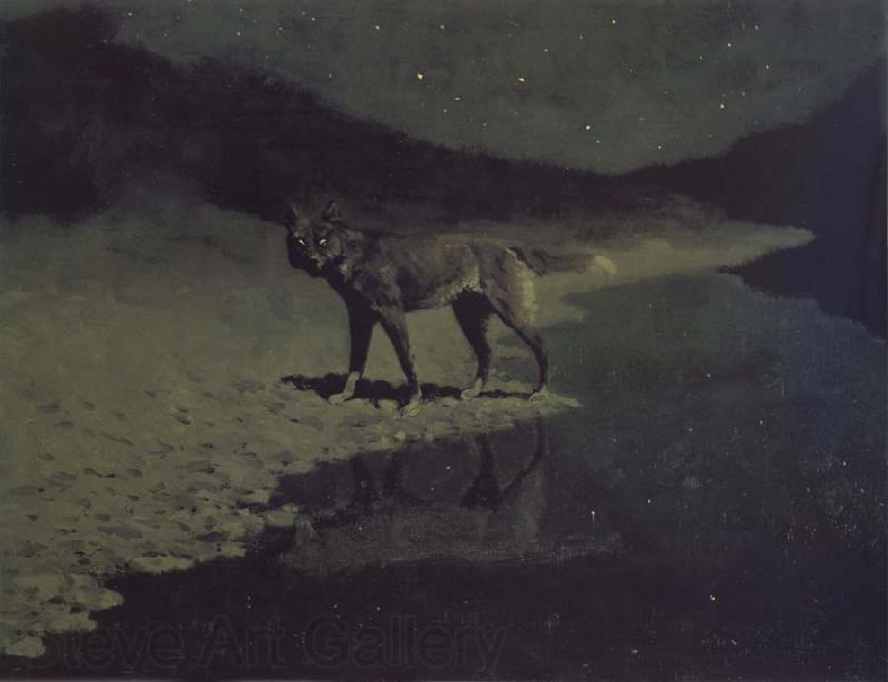 Frederic Remington Moonlight,Wolf Germany oil painting art